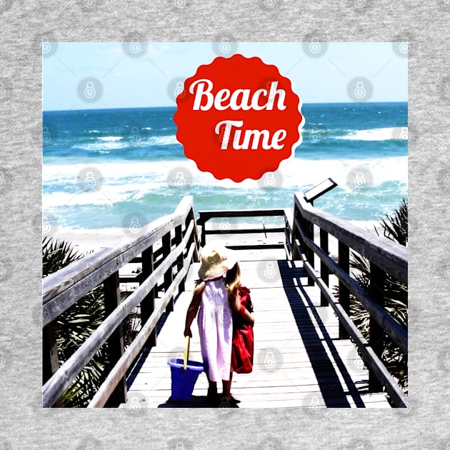 Beach Time as Child Walks toward the Ocean by Shell Photo & Design